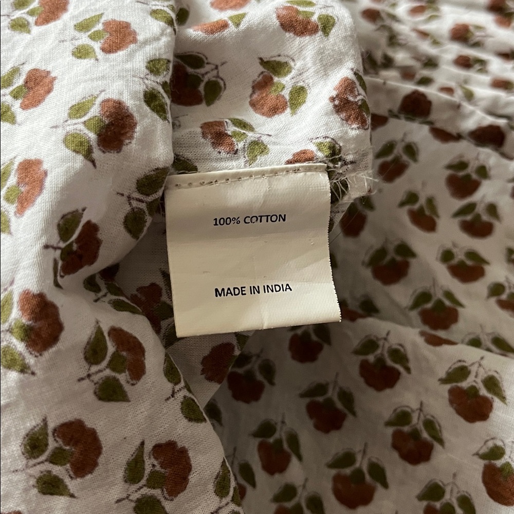 Daughters of India 100% cotton white floral print ruffle sleeve maxi dress - Picture 5 of 7